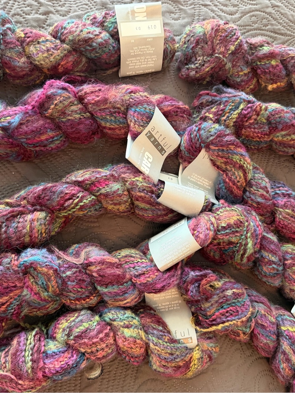 Artful cartoon premium Multicolor Pink Blend Decorative Yarn (Pink) lot of 10